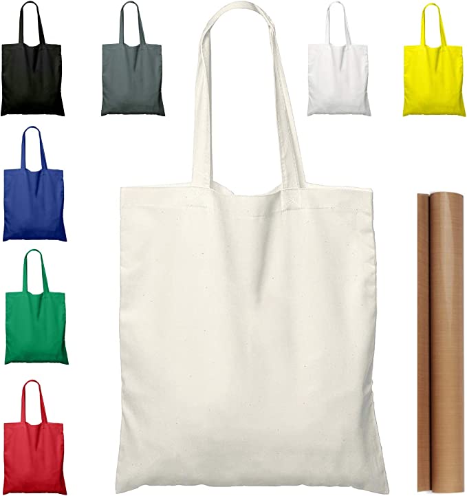 NPBAG 5 15 25 50 Pack 15 X 16 Natural Cotton Tote Bags